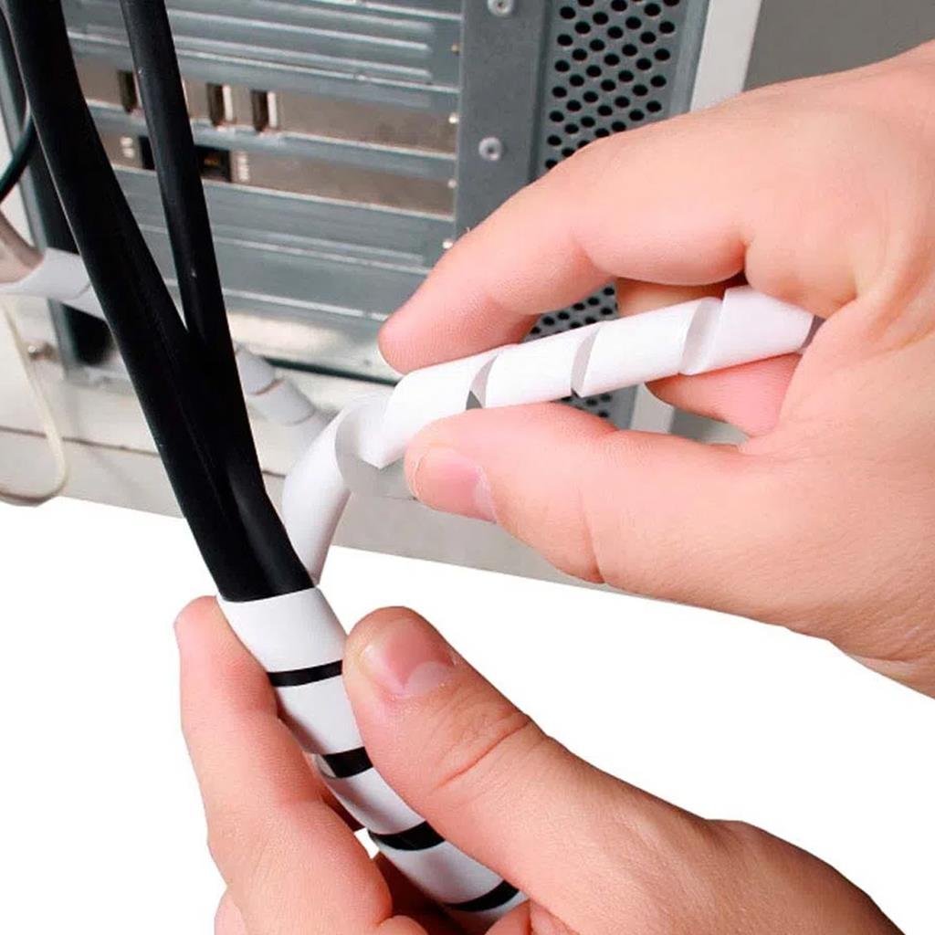 Organizador de Fios e Cabos Branco 19mm 1,5 Metros Dn1579 | MadeiraMadeira