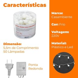 Pisca Pisca Natal Bolinhas Led Frio 50 Lâmpadas 220V - Casambiente NATAL273 - 5