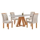 Ver imagem 1 de Mesa Kyra 120CMX90CM 4 Cadeiras Arthus Tampo Smart Plus Vidro Off White