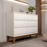 Cômoda para Quarto Londres com 6 Gavetas - Branco - 2