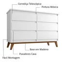 Ver mais imagens de Cômoda para Quarto Londres com 6 Gavetas - Branco