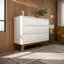 Ver imagem 1 de Cômoda para Quarto Londres com 6 Gavetas - Branco
