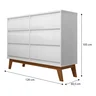 Cômoda para Quarto Londres com 6 Gavetas - Branco - 9