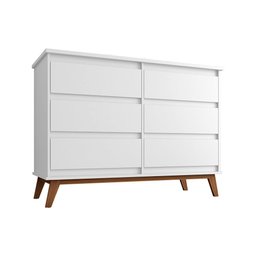 Cômoda para Quarto Londres com 6 Gavetas - Branco - 2