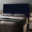 Ver imagem 4 de Cabeceira Cama Box Casal Viena 140cm Veludo Azul Marinho