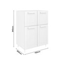 Ver imagem 2 de Armário Multiuso Aparador Buffet 4 Portas 70cm Branco Bertolini