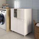 Ver imagem 1 de Armário Multiuso Aparador Buffet 4 Portas 70cm Branco Bertolini