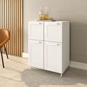 Ver imagem 3 de Armário Multiuso Aparador Buffet 4 Portas 70cm Branco Bertolini
