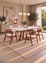 Ver imagem 1 de Conjunto Sala de Jantar 6 Lugares Branco Siena - On Móveis