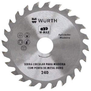 Lâmina de Serra Circular 185mm 24 Dentes para Madeira Wurth 0610024185 0610024185