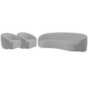 Ver imagem 1 de Kit Sofá 3 Lugares 180cm e 2 Poltronas Orgânica Luxo Recepção Amore Bouclé - Adj Decor