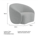 Ver imagem 4 de Kit Sofá 3 Lugares 180cm e 2 Poltronas Orgânica Luxo Recepção Amore Bouclé - Adj Decor