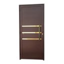 Ver imagem 3 de Porta de Aluminio Lambril 210x80cm Frisada com Puxador Super Abertura Direita Dourado/Marrom Corten Brimak
