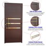 Porta de Aluminio Lambril 210x80cm Frisada com Puxador Super Abertura Direita - 2