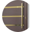Ver imagem 5 de Porta de Aluminio Lambril 210x80cm Frisada com Puxador Super Abertura Direita Dourado/Marrom Corten Brimak