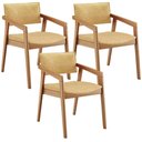 Ver imagem 1 de Kit 3 Cadeiras para Sala de Jantar Estar Living Giorgia L02 Couríssimo Casco Fendi - Lyam Decor