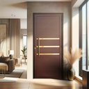 Ver imagem 1 de Porta de Aluminio Lambril 210x80cm Frisada com Puxador Super Abertura Esquerda