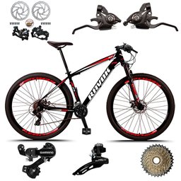 Bicicleta Aro 29 Bike Alumínio 21 Marchas Shimano Suspensão Freio a Disco:cinza/15" - 2
