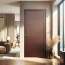 Ver imagem 1 de Porta de Aluminio Lambril 210x80cm com Puxador Super Abertura Esquerda Marrom Corten Dourado Brimak