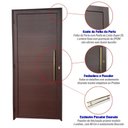 Ver mais imagens de Porta de Aluminio Lambril 210x80cm com Puxador Super Abertura Esquerda Marrom Corten Dourado Brimak
