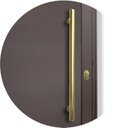 Ver imagem 6 de Porta de Aluminio Lambril 210x80cm com Puxador Super Abertura Esquerda Marrom Corten Dourado Brimak