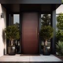 Ver imagem 2 de Porta de Aluminio Lambril 210x80cm com Puxador Super Abertura Esquerda Marrom Corten Dourado Brimak