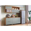 Ver imagem 1 de Cozinha Modulada Nesher Marquesa 5 Peças (3 Aéreos + 2 Balcões) Nature/verde-nesher