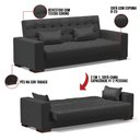 Ver imagem 2 de Sofá Cama 02 Lugares Lisboa Corino - D’Rossi Cor Preto