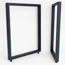 Ver imagem 1 de Bases Retangulares de Mesa Estilo Industrial 75x60cm Kit C/2un - Preto