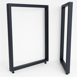 Bases Retangulares de Mesa Estilo Industrial 75x60cm Kit C/2un - Preto - 1