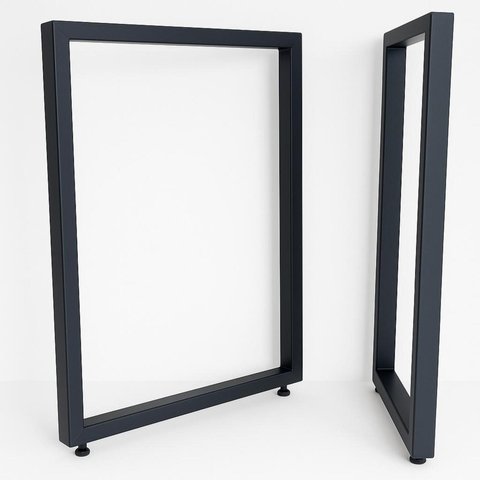 Bases Retangulares de Mesa Estilo Industrial 75x60cm Kit C/2un - Preto