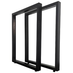 Bases Retangulares de Mesa Estilo Industrial 75x60cm Kit C/2un - Preto - 1