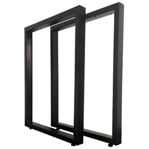 Bases Retangulares de Mesa Estilo Industrial 75x60cm Kit C/2un - Preto