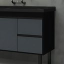 Ver imagem 3 de Gabinete de Cozinha Armário 91cm 2 Gavetas 2 Portas 100% Mdf:preto/grafite