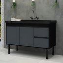 Ver imagem 1 de Gabinete de Cozinha Armário 91cm 2 Gavetas 2 Portas 100% Mdf:preto/grafite