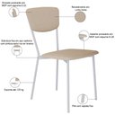 Ver imagem 4 de Kit 02 Cadeira para Sala de Jantar Village Branco C01 Linho Areia - Lyam Decor
