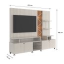 Ver imagem 6 de Estante Home Cross para Tv até 55 Polegadas 4 Portas Prateleiras Luz Led e Rodízio Off White/jequiti