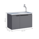 Ver imagem 2 de Kit de Banheiro com Espelho Baku Cinza