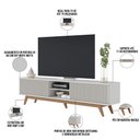 Ver imagem 3 de Rack para Sala de Estar TV 75 pol 218cm Aracaju C04 Off White Matte - Lyam Decor