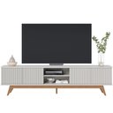 Ver imagem 2 de Rack para Sala de Estar TV 75 pol 218cm Aracaju C04 Off White Matte - Lyam Decor
