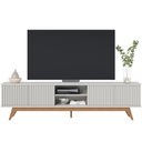 Ver imagem 1 de Rack para Sala de Estar Tv 75 Pol 218cm Aracaju C04 Off White Matte - Lyam Decor