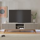 Ver imagem 2 de Rack para Sala de Estar Tv 75 Pol 218cm Aracaju C04 Off White Matte - Lyam Decor
