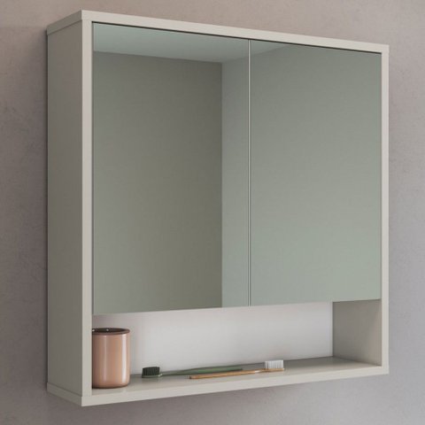 Armário de Banheiro Bari 2 Portas 60 Cm com Espelho Arenas - Art In Móveis