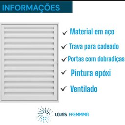 Porta Alçapão Ventilado Branco de Aço Lage Portinhola 80x60cm - 3