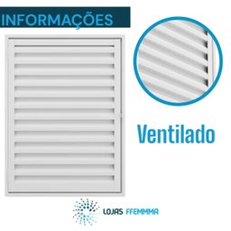 Porta Alçapão Ventilado Branco de Aço Lage Portinhola 80x60cm - 4