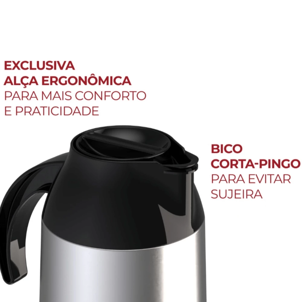 Garrafa Térmica Inox 600ml 1litro Berlim Café Leite Chá Chimarrão Água Quente:inoxidável/600ml - 2