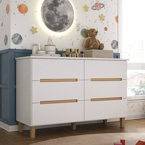 Cômoda Infantil 6 Gavetas Sky Yescasa