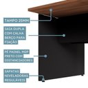Ver imagem 7 de Conjunto Plataforma Pé Painel Espresso Móveis Nogal e Preto Marrom