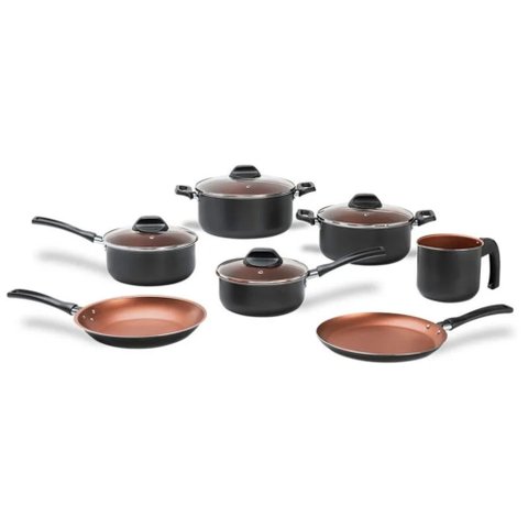 Conjunto de Panelas Antiaderente Pro-flon 7 Peças Topázio Cinza Range - Brinox