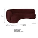Ver imagem 3 de Sofá Curvo 3 Lugares Sala de Estar Recepção Noruega 200cm Suede - Amarena Móveis Doce Sonho Móveis S